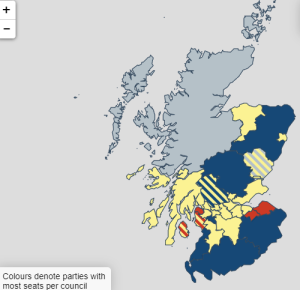 local election map of Scotland